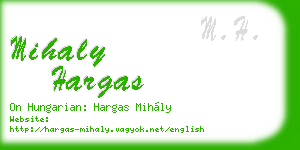 mihaly hargas business card